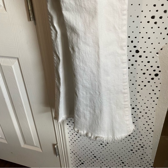 Current/Elliott The Fip Flop Sugar White Jeans Flare Raw Fringe Hem Edgy  Sz 25 - Picture 5 of 15